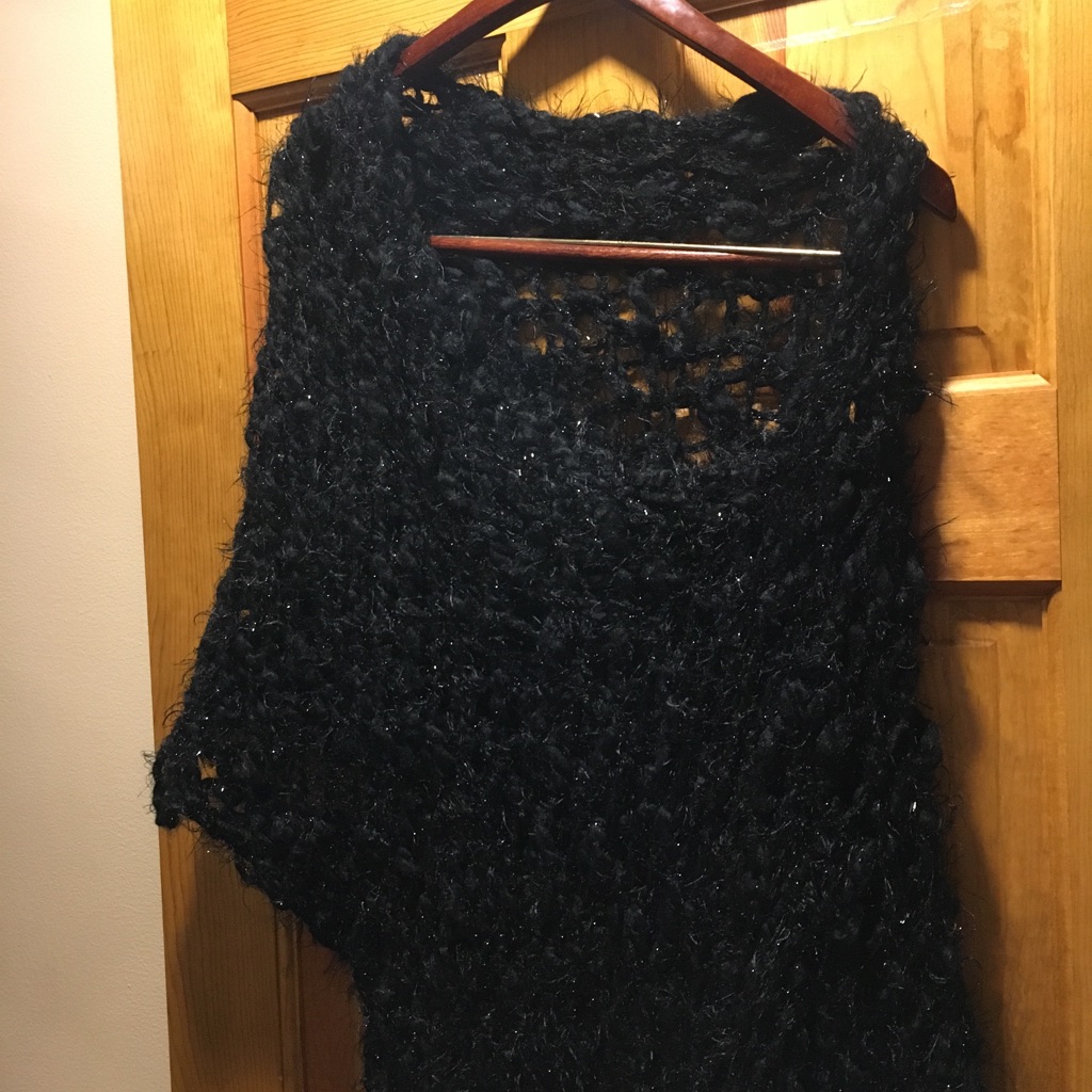 Sparkly Black Poncho